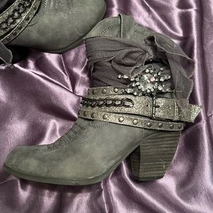Not Rated embellished boots. Gray. Size 6.5